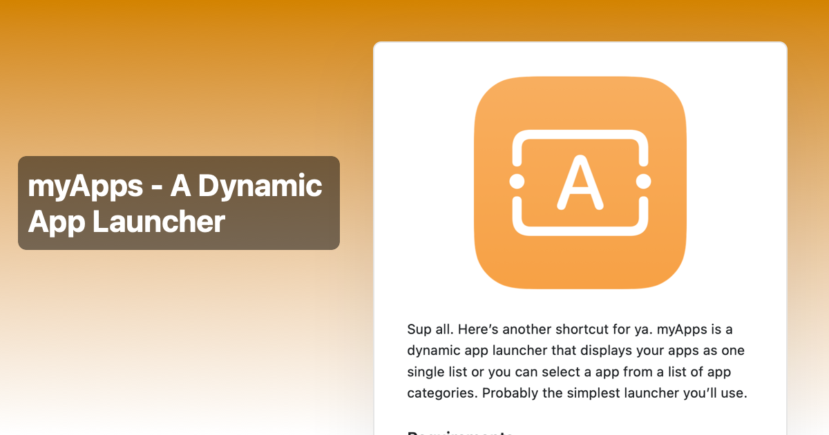 myApps - A Dynamic App Launcher