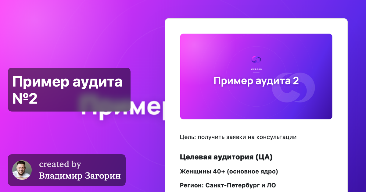 Аудит №2 — медицинская ниша