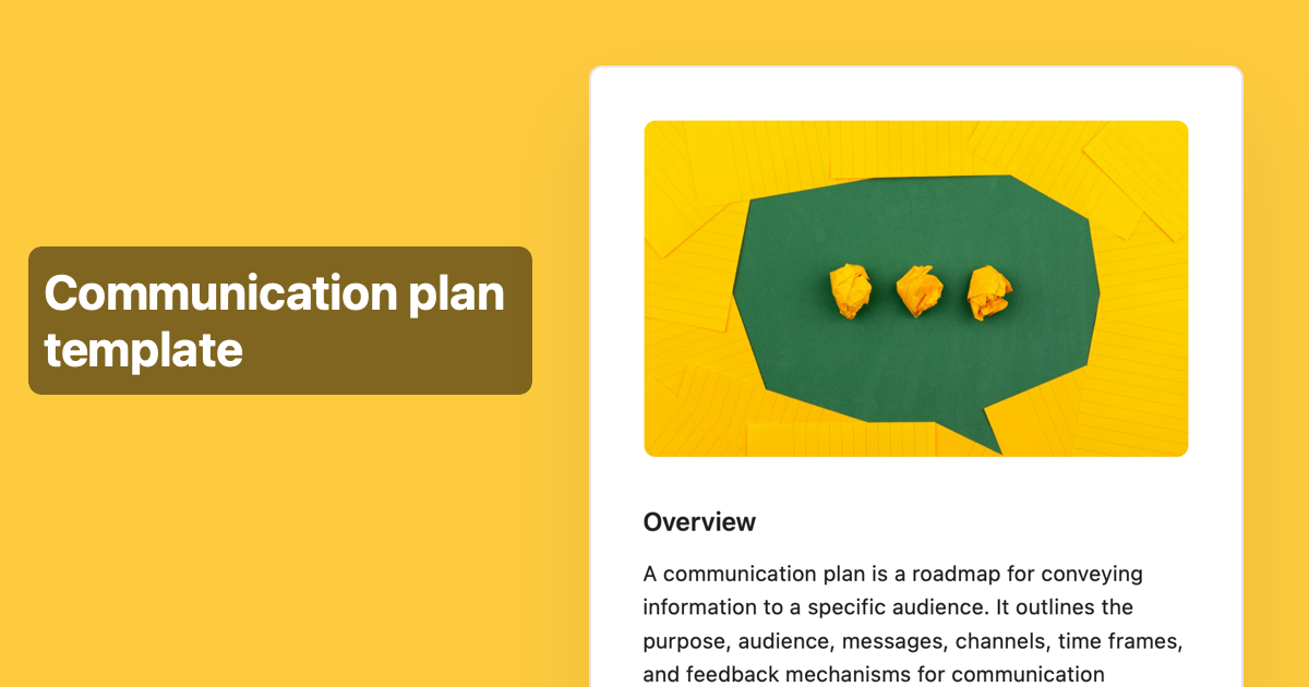 Communication plan template