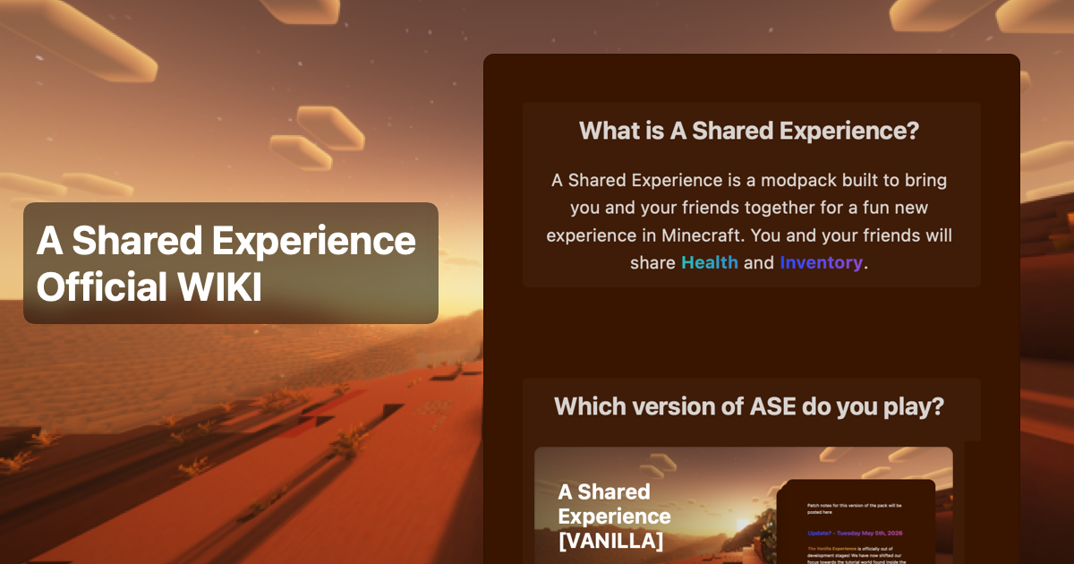 A Shared Experience Official WIKI