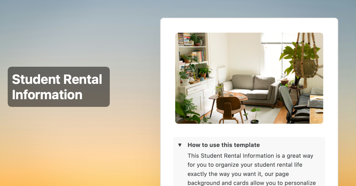 Student Rental Information