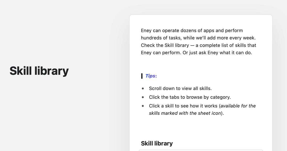 Skill library