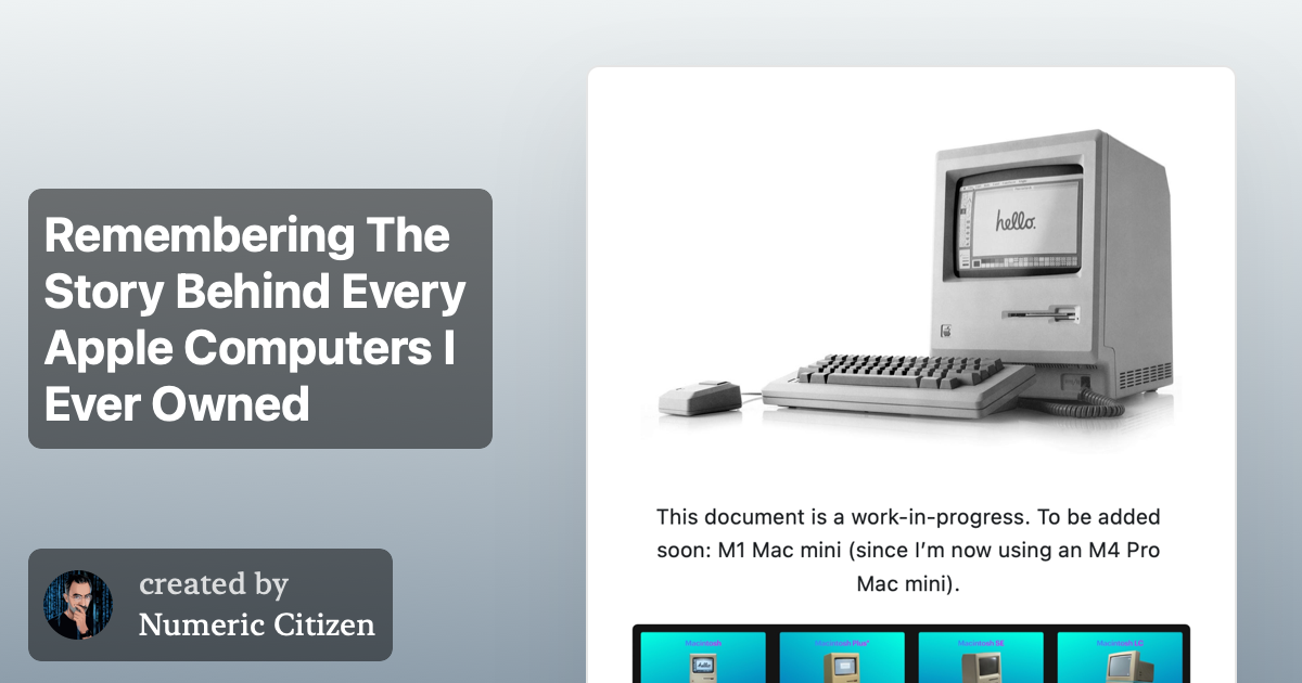 Remembering The Story Behind Every Apple Computers I Ever Owned