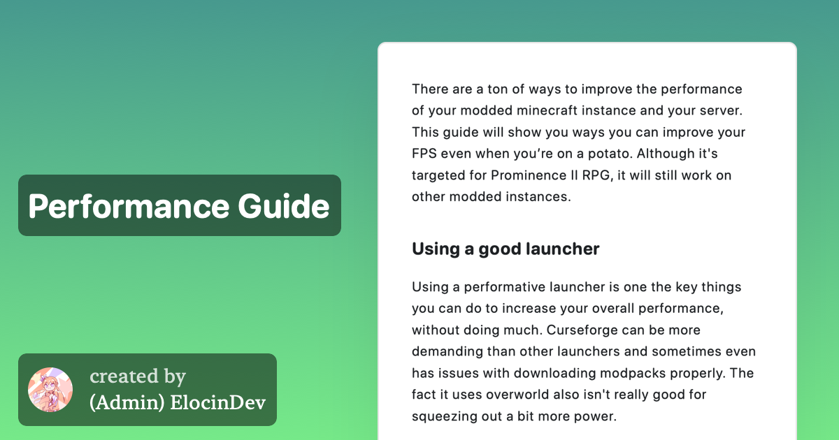 Performance Guide