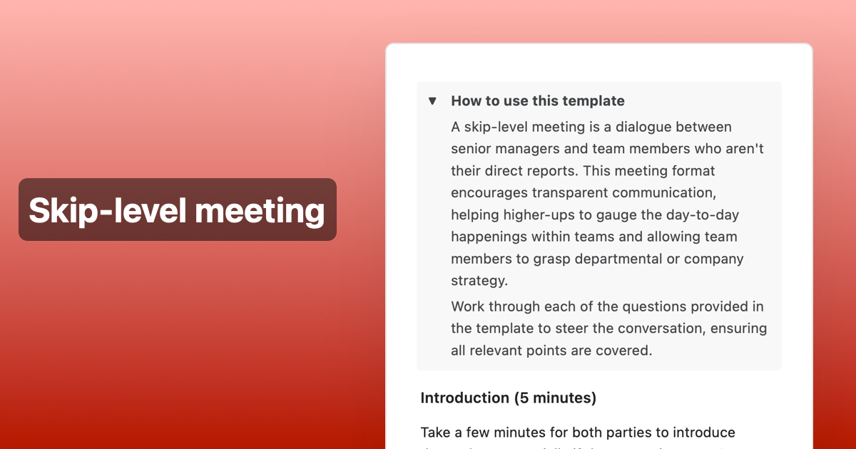 Skip-level meeting