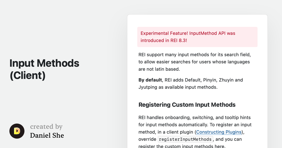 Input Methods (Client)