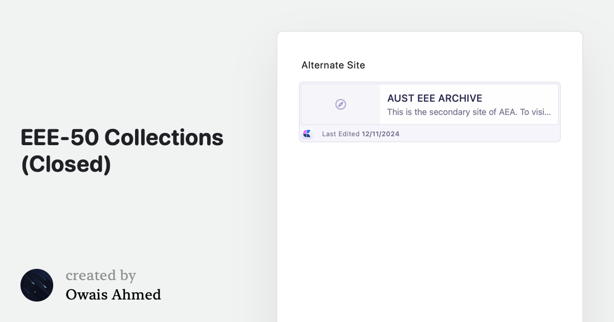 EEE-50 Collections (Closed)
